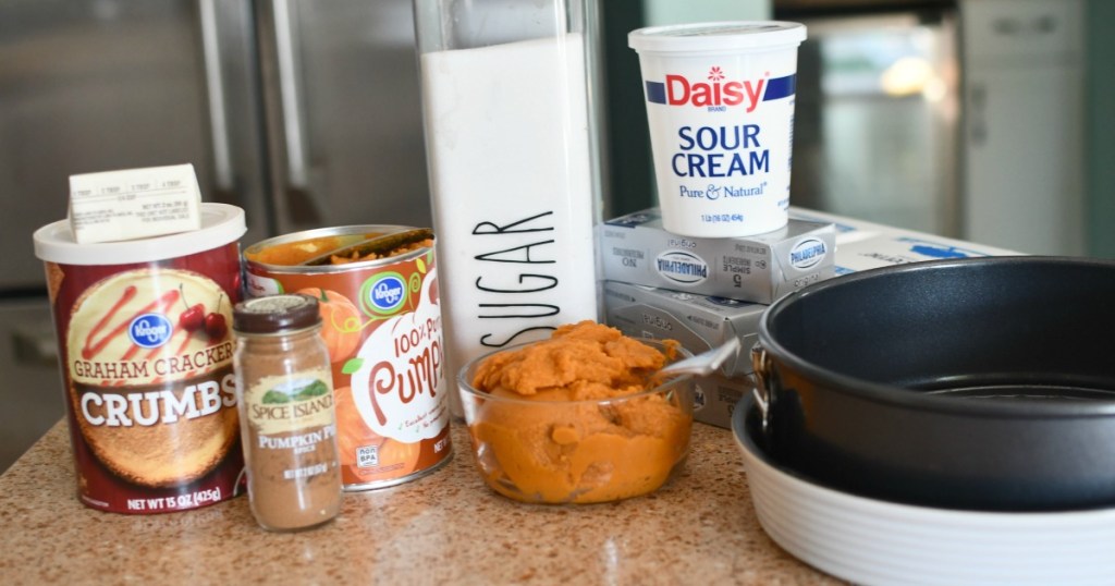 ingredients for pumpkin cheesecake