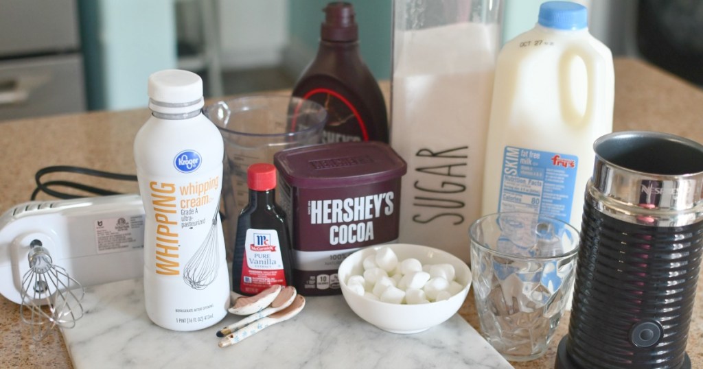 ingredients for whipped hot chocolate