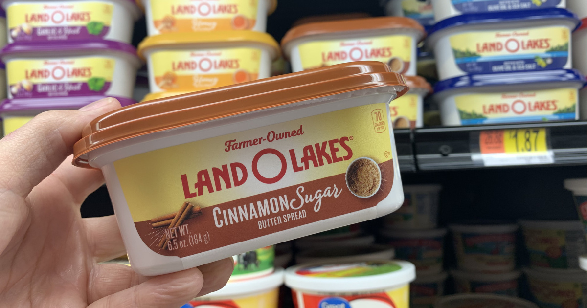 land o lakes cinnamon butter in hand at walmart