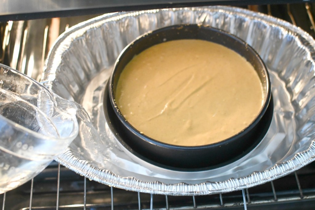 making a water bath in the oven for cheesecake