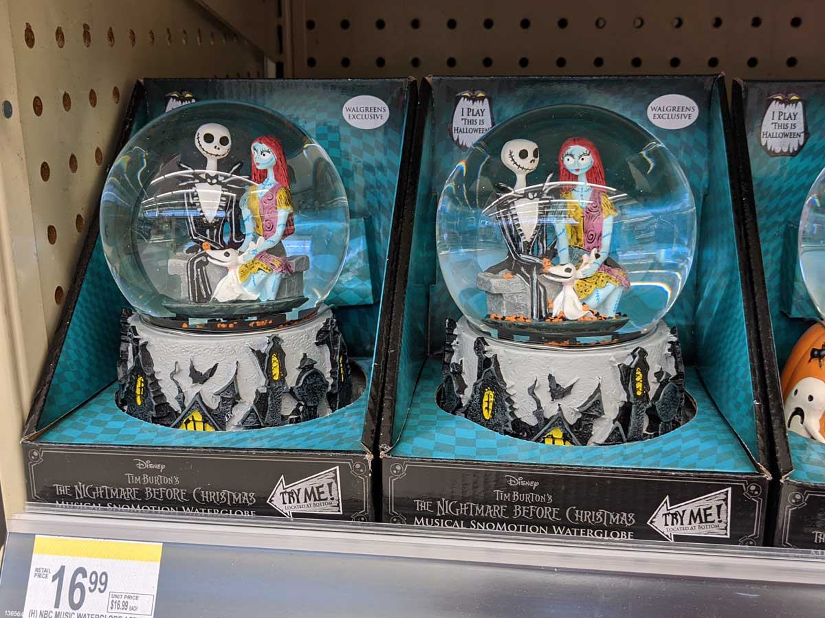 The Nightmare Before Christmas snow globe in package