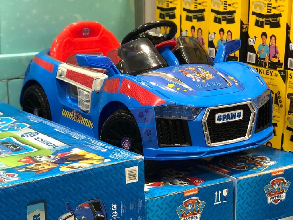 little car for kids to ride in on display at store