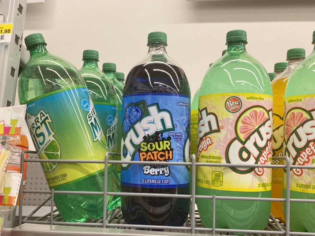 Crush soda on the shelf at Walmart