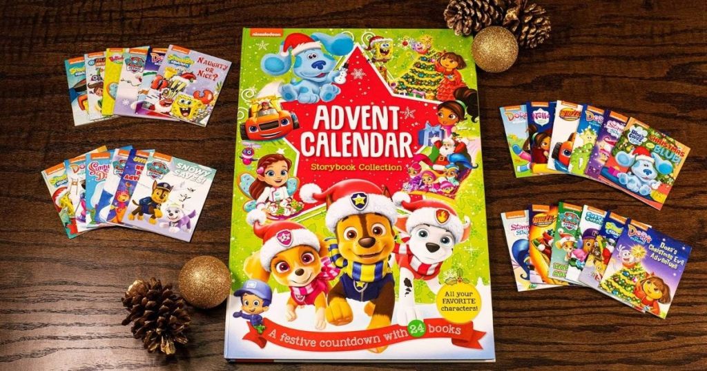 Nickelodeon Advent Calendar with books scattered around