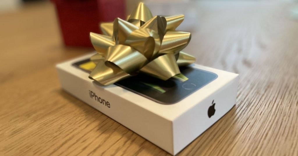 iPhone box with a bow on it