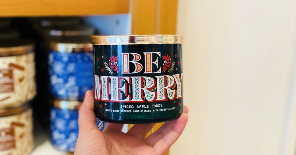 Be Merry Spiced Apple Toddy Bath and Body Works 3 wick candle