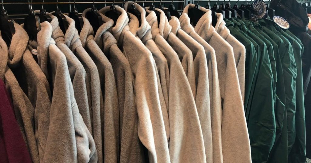 Rack of fleece jackets