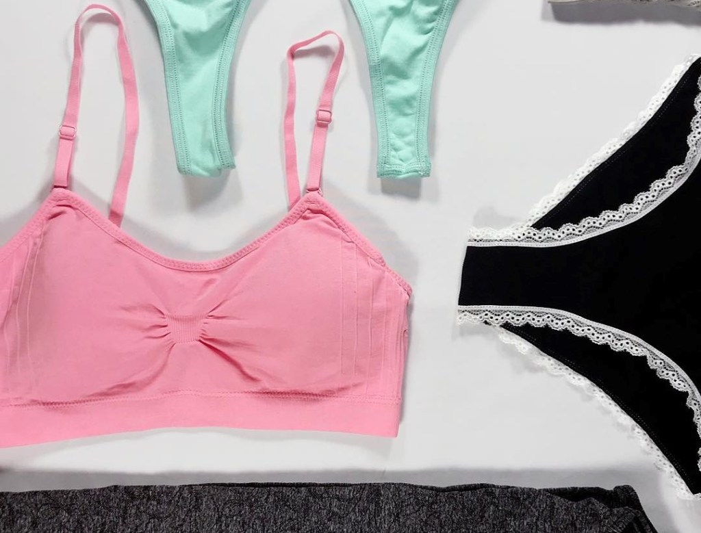 bra and underwear on a table