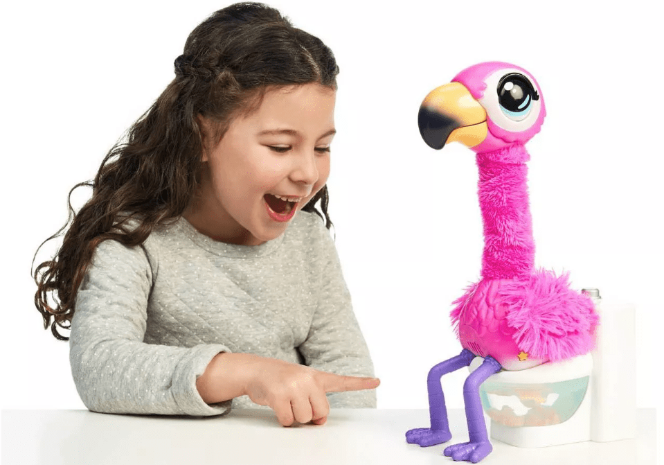 Girl with Pooping Flamingo