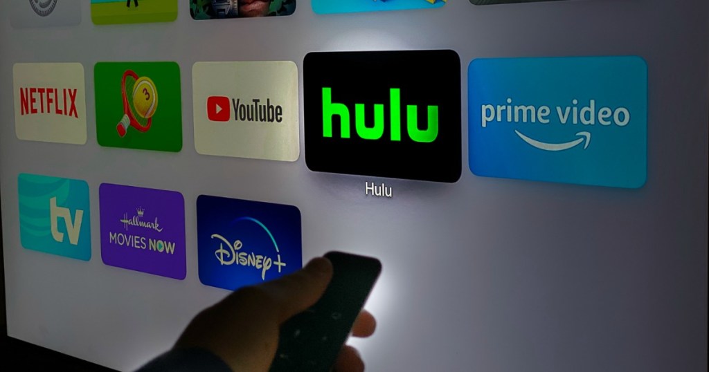 Hulu app on tv screen