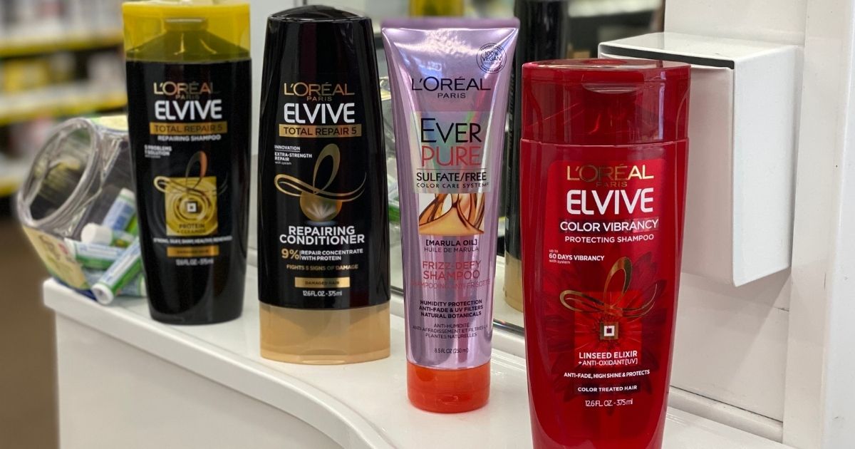 four bottle of L'Oreal Elvive products