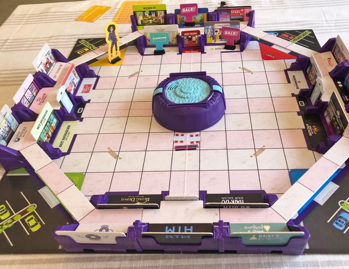 mall madness board game set up for play