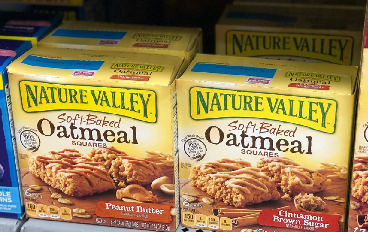 nature valley bars on shelf