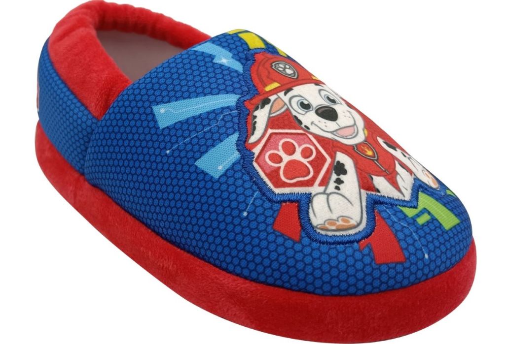 blue and red Paw Patrol slipper