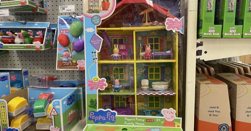Peppa Pig Playset on a shelf at Target