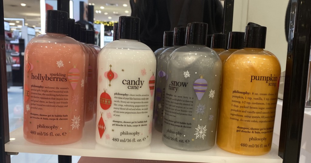 philosophy Shower gels on a shelf at macy's