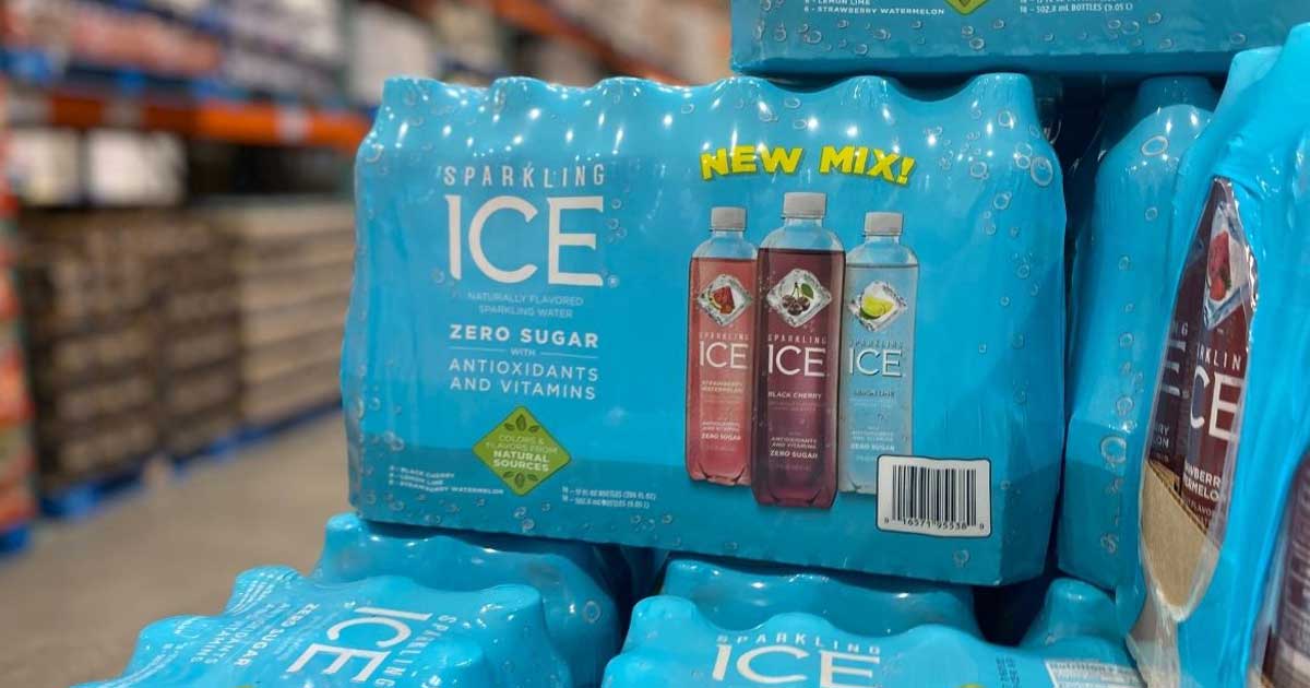 sparkling ice on pallet in store