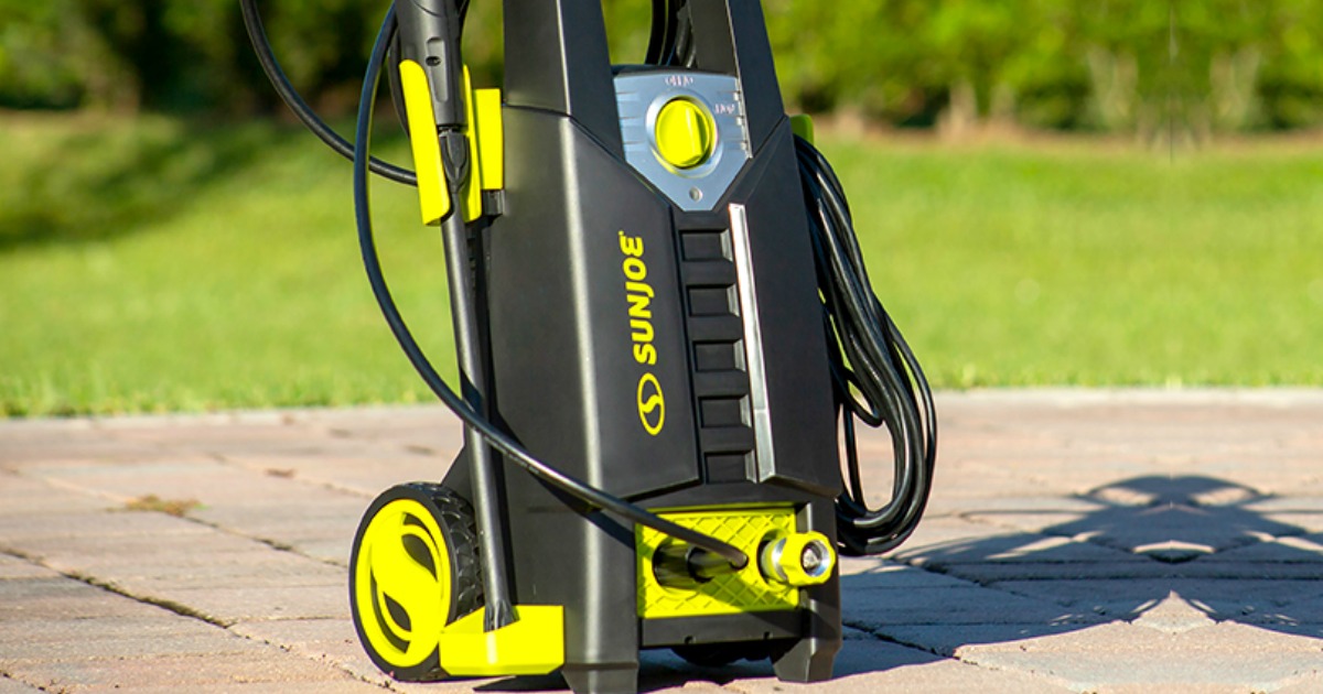 Large pressure washer on outdoor patio area