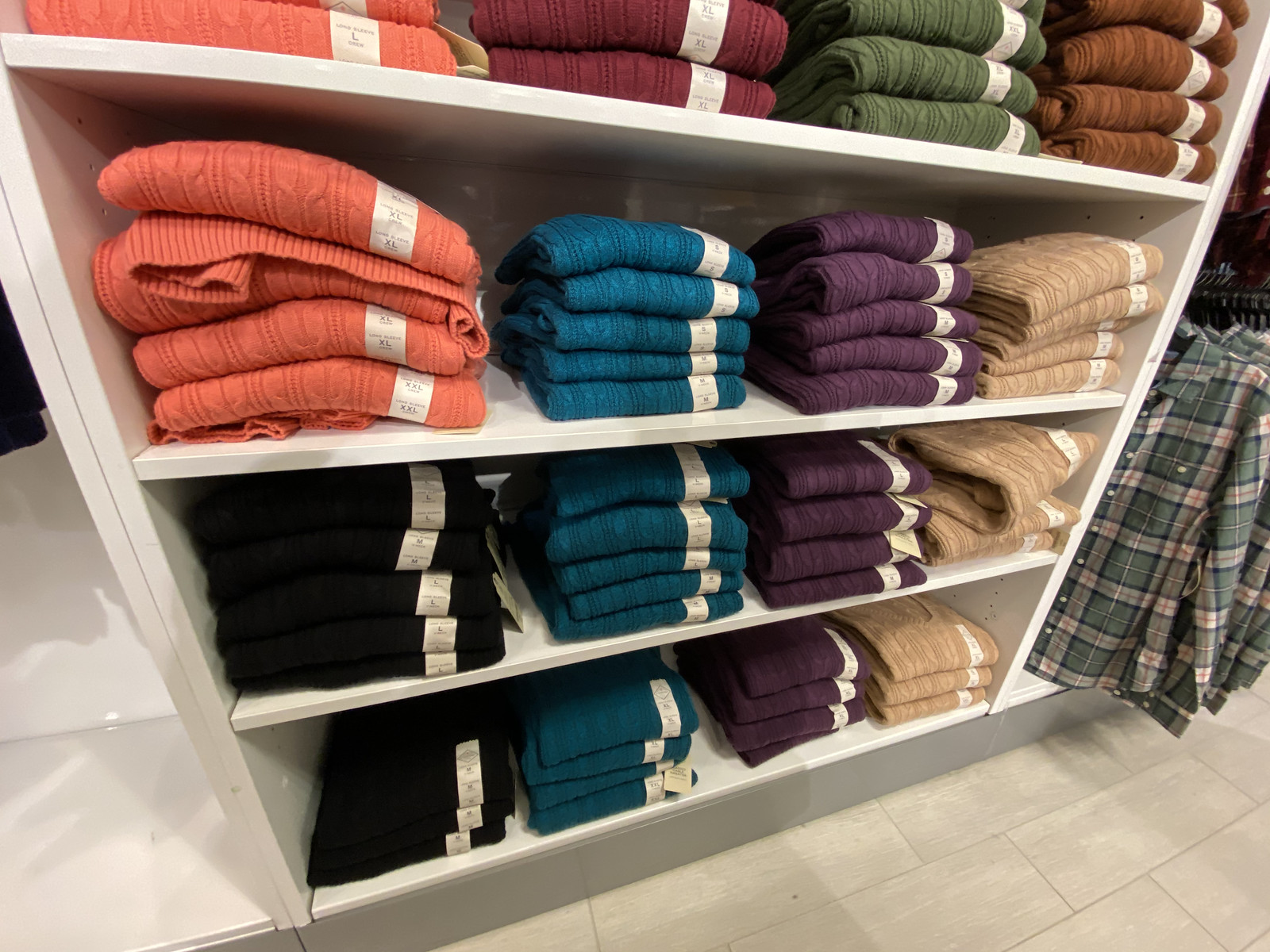 St john's bay sweaters on display at JCPenney