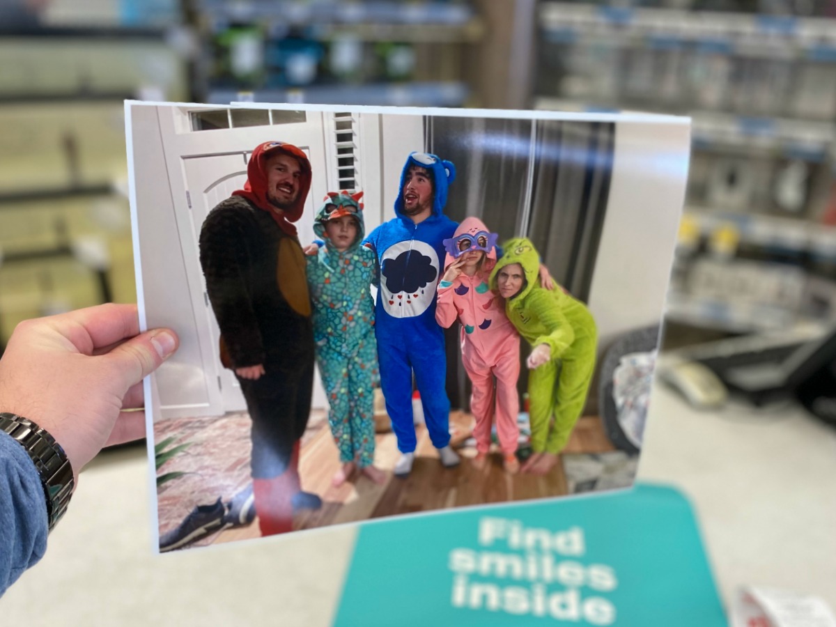 Poster print of a family in fun footie pajamas