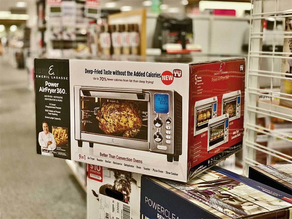 power airfryer 360 on a box in a store