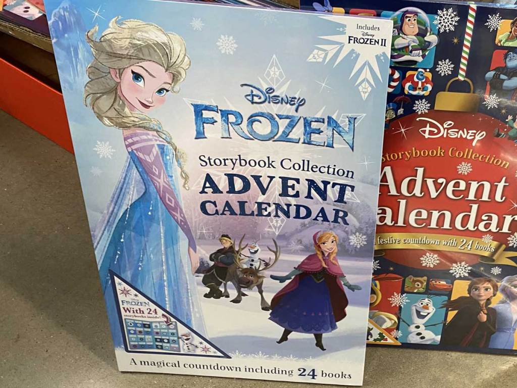 advent calendar on display in a store