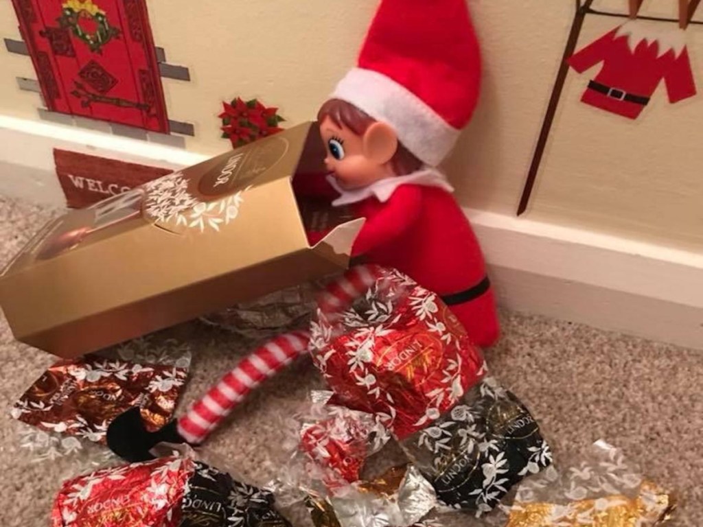 elf on the shelf eating treats meandbmaketea