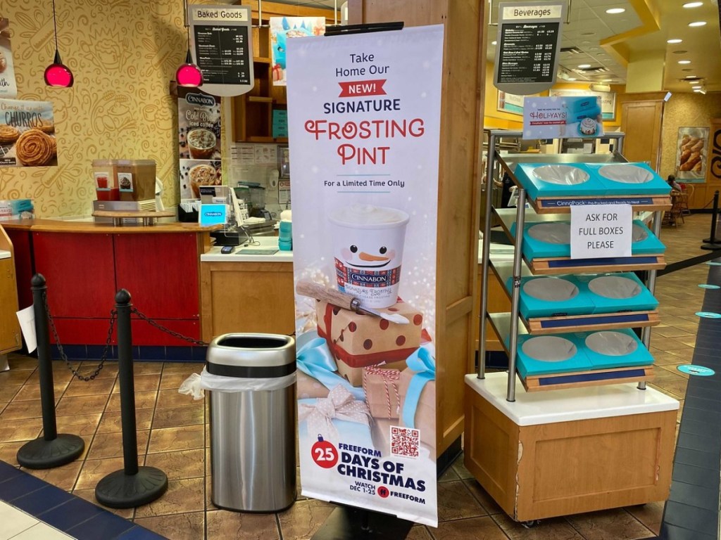 signage at Cinnabon