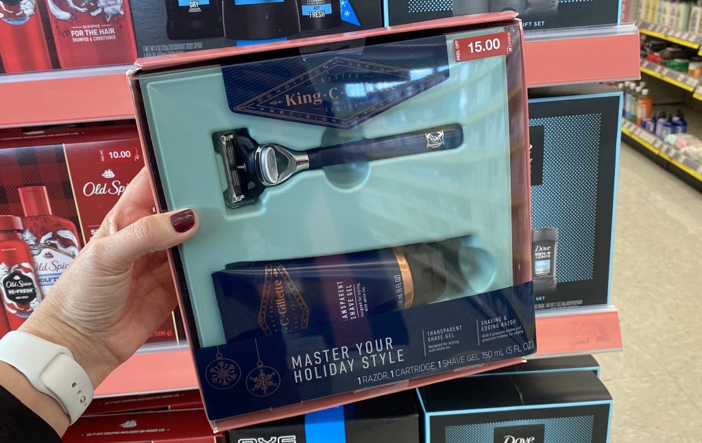gilette gift set in hand in store