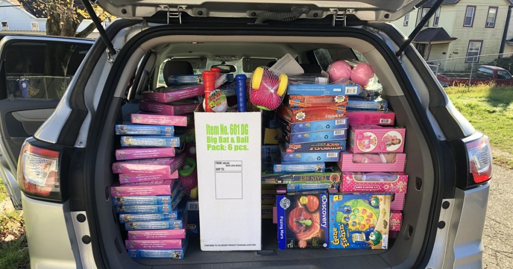 trunk filled with toys and gifts