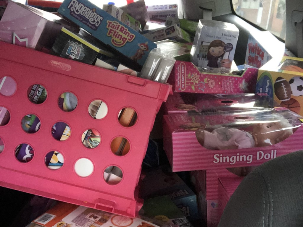 carload of toys and gifts