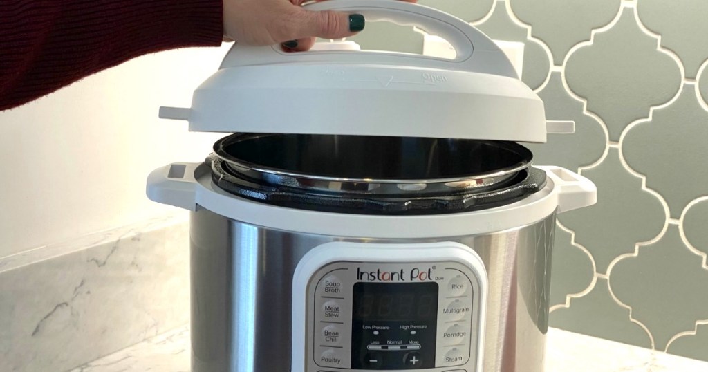 lifting lid off Instant Pot 