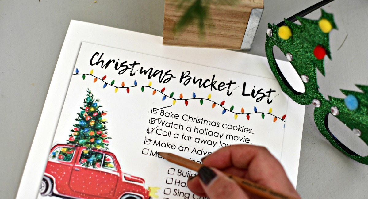 marking off items on christmas bucket list