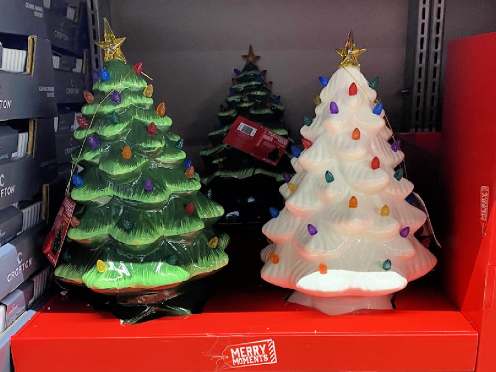 merry moments nostalgic ceramic trees at aldi