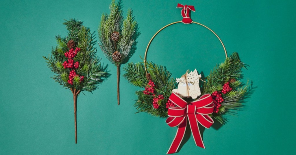 DIY Christmas hoop wreath