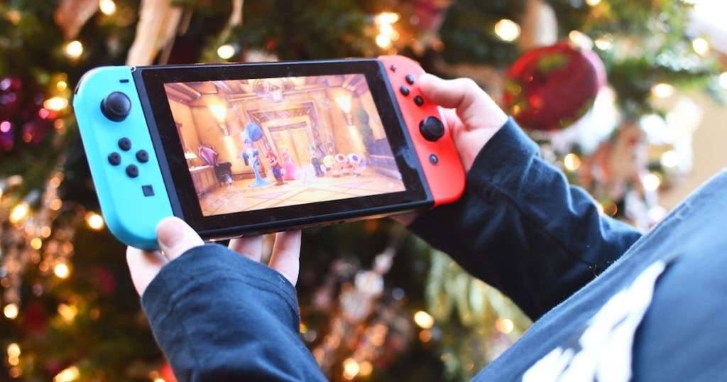 nintendo switch near tree