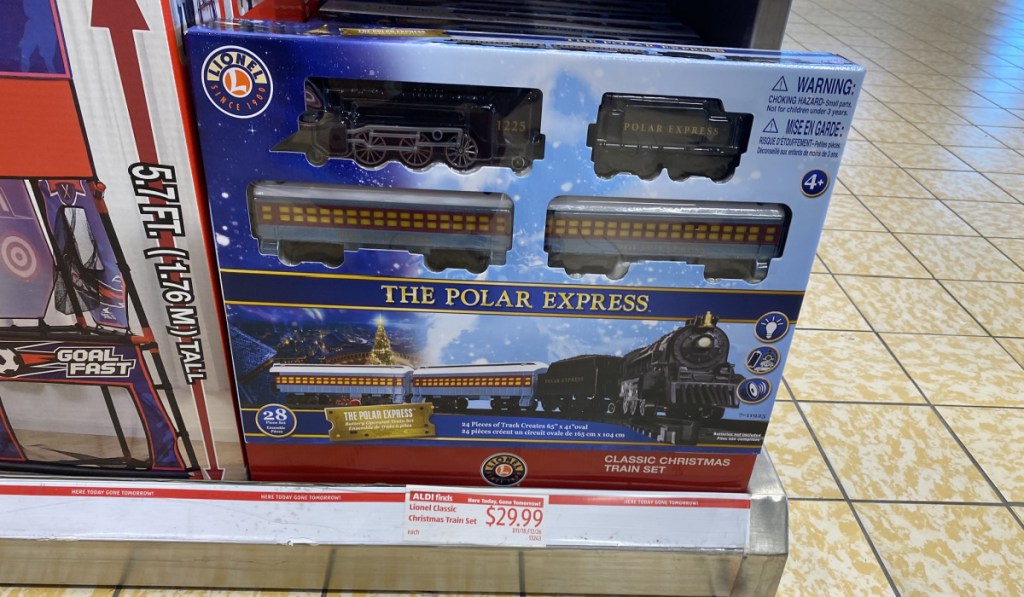 polar express train in store at ALDI