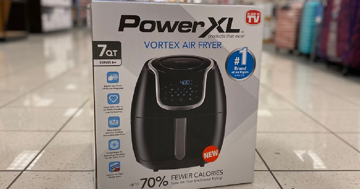 air fryer in box on store floor