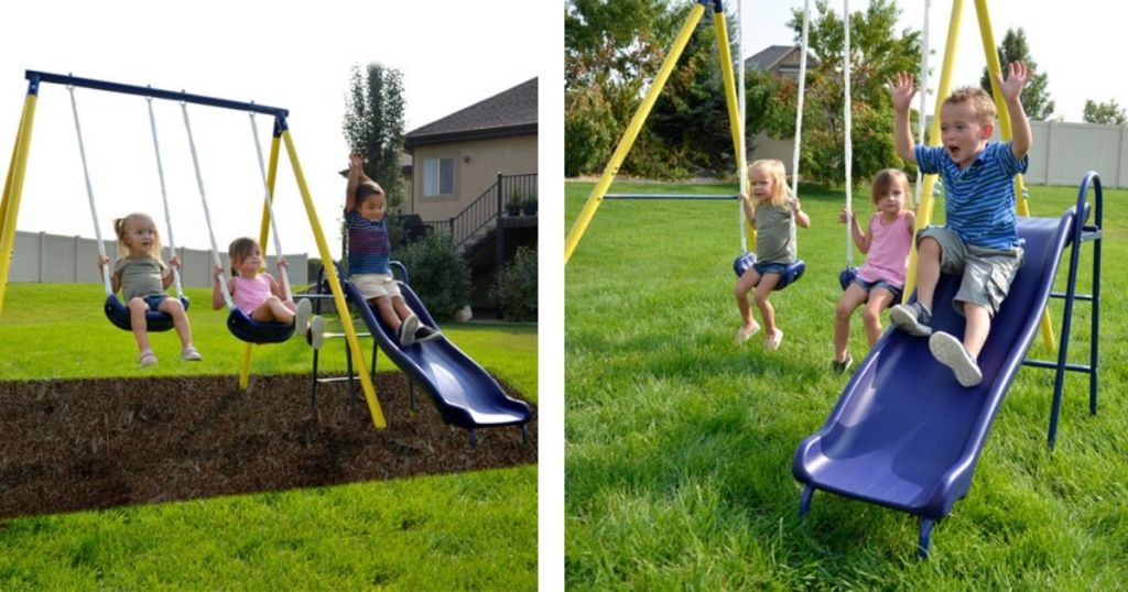 kids playing on swingset