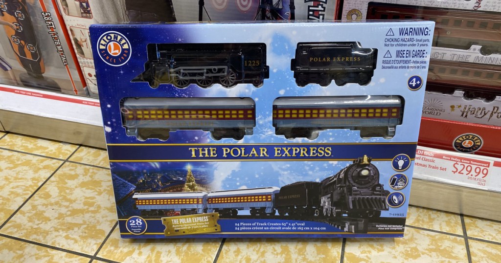 the polar express train in store at ALDI