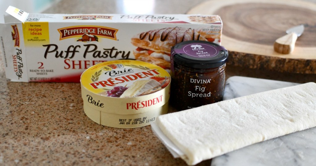 3 ingredients to make puff pastry baked brie