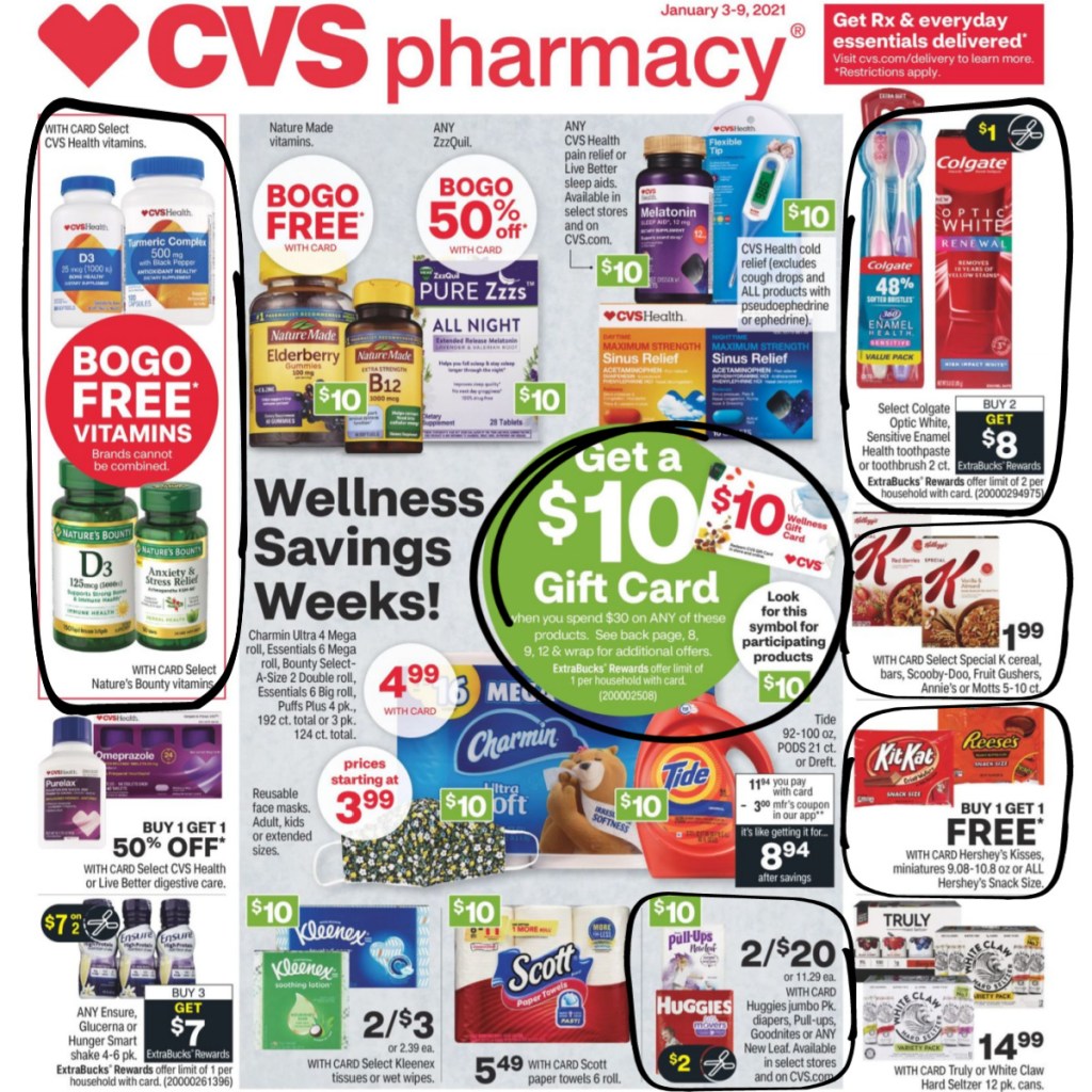 CVS Weekly Ad January 3rd - 9th 1st page