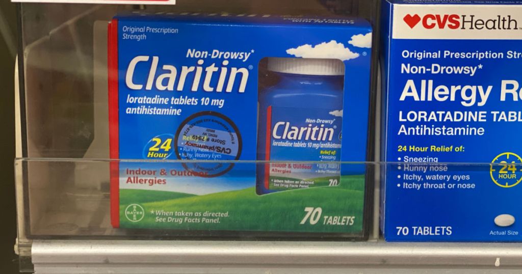 allergy medicine on shelf 