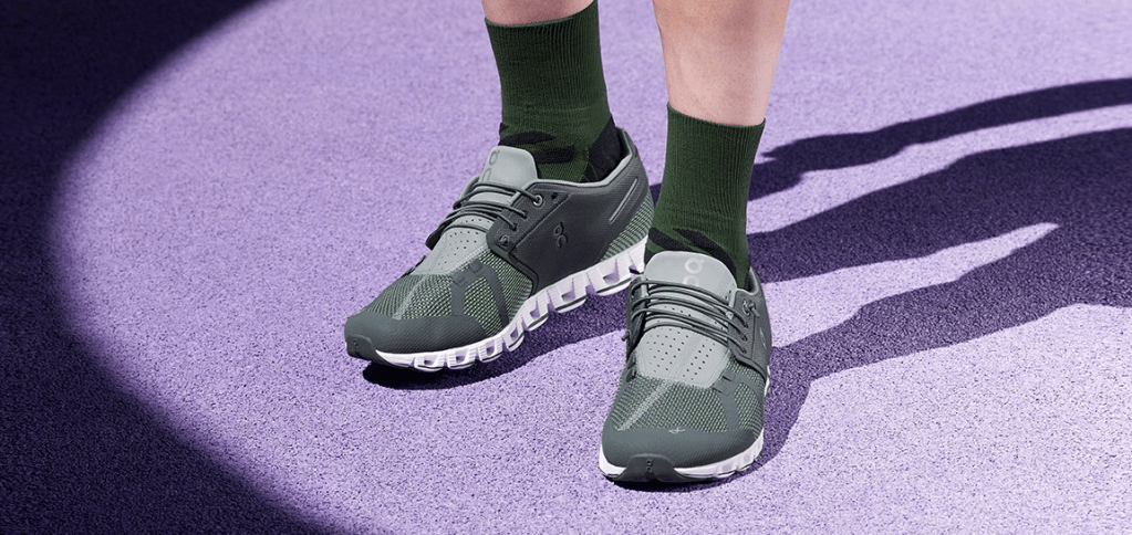 person wearing running shoes