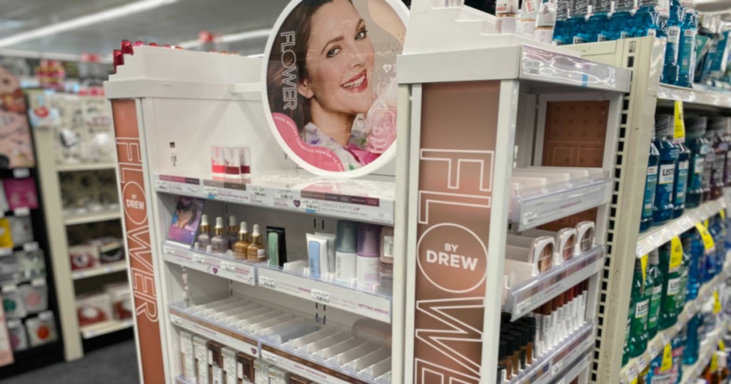 flower cosmetics display at CVS