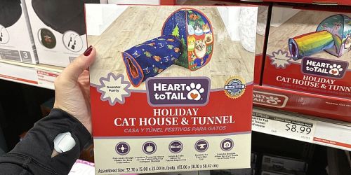 Festive Holiday Cat House & Tunnel Only $8.99 at ALDI