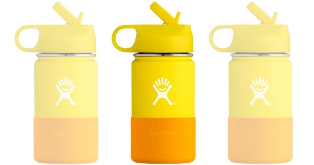 3 views of Hydro Flask Kids Bottle Lemon