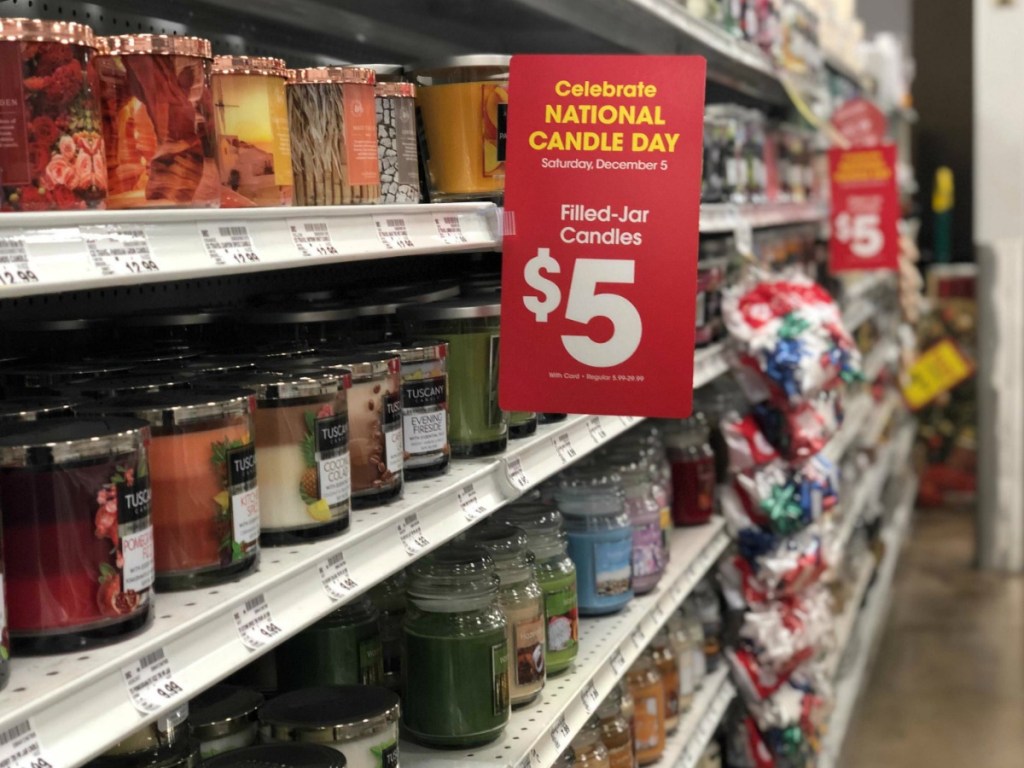 $5 Candle Day Sale inside Kroger store