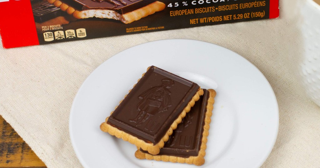 LU petit ecolier chocolate biscuits on plate