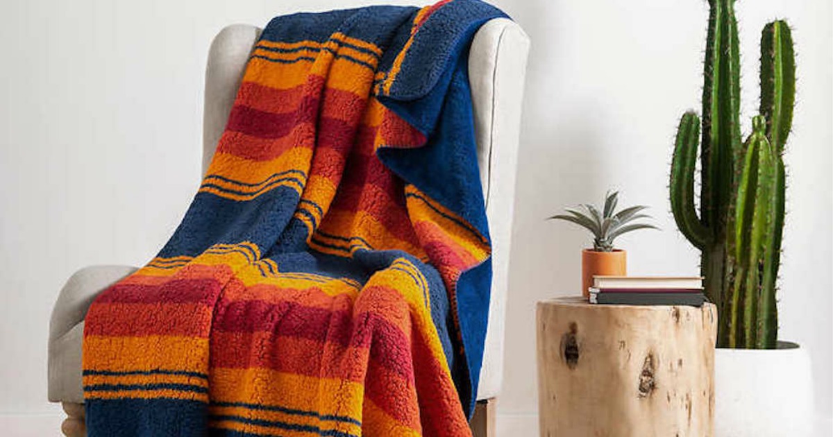 Pendleton Striped Throw on chair